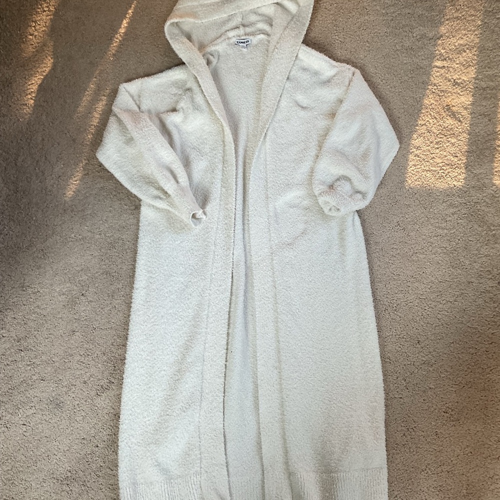 Express Cream Hooded Cardigan